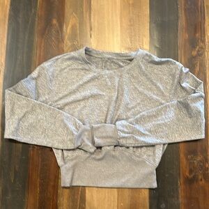 Academy Freely Gray Long Sleeve Crop Top
